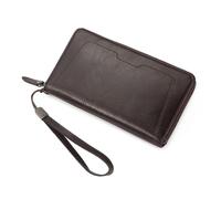 ZHCHAO Wallet Long Business Vintage Large Capacity Zipper Money Clip Clutch Bag(Rosso)