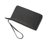 ZHCHAO Wallet Long Business Vintage Large Capacity Zipper Money Clip Clutch Bag(Svart)