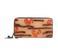 ZHCHAO Wallet Medium Long Large Capacity Zip Clutch Purse Embossed Leather Wallet