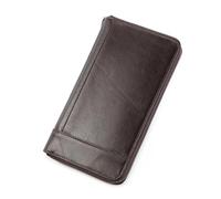 ZHCHAO Wallet Men's Retro Long Multi-Slot First Layer Holding Bag Card Bag Multi-Function(Rosso)