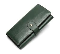 ZHCHAO Wallet Women's Multi Slot Anti Magnetic Card Bag, Trendy Women's Top Layer Cowhide Handbag(Vert)