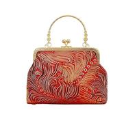 ZHCHAO Wedding bag mother bag embroidery ancient all cross body shoulder hand embroidered mouth gold(D)