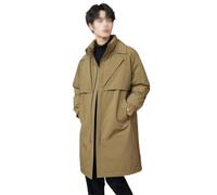 ZHCHAO Windbreaker Down Jacket Men's Hatless Collar White Duck Down Long Autumn And Winter Warm Men's Coat(L)