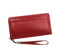 ZHCHAO Women's Long Pull-up High Capacity Interlayer Large Money Slot Holder Clutch Bag(Rosso)