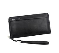 ZHCHAO Women's Long Pull-up High Capacity Interlayer Large Money Slot Holder Clutch Bag(Svart)
