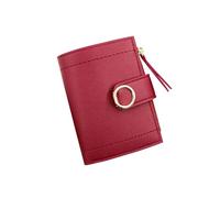 ZHCHAO Women's Short Zip-up Purse Hold Bag Credit Card ID Card Bag Women's Short Bag(Rosso)
