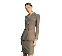 ZHCHAO Wool Coat Suit Suit Female Professional Dress Autumn And Winter Temperament Gray Suit(M)
