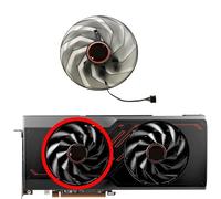 ZHCYAOZ Laptop parts For SAPPHIRE for Radeon RX7600XT 7700XT 7800XT PULSE Graphics Card Replacement Fan(Left fan With)