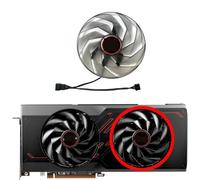 ZHCYAOZ Laptop parts For SAPPHIRE for Radeon RX7600XT 7700XT 7800XT PULSE Graphics Card Replacement Fan(Right fan With)