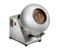 ZHDANB Nut Coating Machine, chocolate coater, 9-speed adjustable, 1-4KG/H, With heating function, Mini Coating Machine, For drying, polishing, and tablet coating. 220V-UpgradedRibType