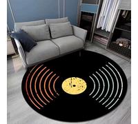 ZHDDTFC Record Rug Round Thickened Non-Slip Circle Music Carpet Large Sizes Area Rugs for Bedroom Living Room Gaming Room Diameter 63 inch