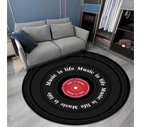 ZHDDTFC Record Rug Round Thickened Non-Slip Circle Music Carpet Large Sizes Area Rugs for Bedroom Living Room Gaming Room Diameter 40 inch