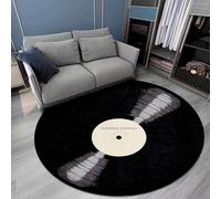 ZHDDTFC Record Rug Round Thickened Non-Slip Circle Music Carpet Large Sizes Area Rugs for Bedroom Living Room Gaming Room Diameter 55 inch