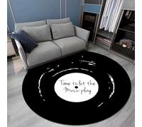ZHDDTFC Record Rug Round Thickened Non-Slip Circle Music Carpet Large Sizes Area Rugs for Bedroom Living Room Gaming Room Diameter 55 inch