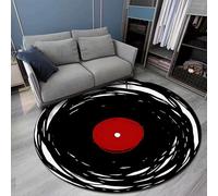 ZHDDTFC Record Rug Round Thickened Non-Slip Circle Music Carpet Large Sizes Area Rugs for Bedroom Living Room Gaming Room Diameter 48 inch