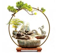 ZHDECOR Tabletop Water Fountain with LED Lights Ring and Atomizer,