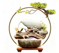 ZHDECOR Tabletop Water Fountain with LED Lights Ring and Atomizer,