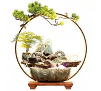 ZHDECOR Tabletop Water Fountain with LED Lights Ring and Atomizer,
