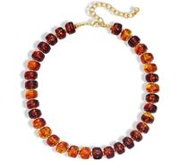 ZHDHDQ Chunky Beaded Necklace for Women, Colorful Boho Statement Necklace, Gold Chunky Resin Large Bead Necklace, Waterproof Summer Beach Jewelry Gifts for Women, Resin, No Gemstone