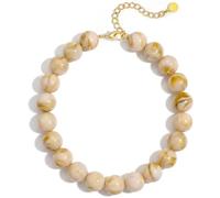 ZHDHDQ Multicolor Chunky Beaded Necklace, Statement Colorful Round Ball Beads Choker Necklace with Gold-Tone Adjustable Chain, Fashion Bold Neck Jewelry for Women, Resin, No Gemstone