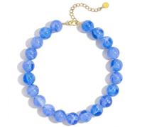 ZHDHDQ Multicolor Chunky Beaded Necklace, Statement Colorful Round Ball Beads Choker Necklace with Gold-Tone Adjustable Chain, Fashion Bold Neck Jewelry for Women, 20mm, Resin, No Gemstone