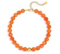 ZHDHDQ Multicolor Chunky Beaded Necklace, Statement Colorful Round Ball Beads Choker Necklace with Gold-Tone Adjustable Chain, Fashion Bold Neck Jewelry for Women, Resin, No Gemstone