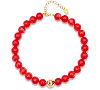 ZHDHDQ Multicolor Chunky Beaded Necklace, Statement Colorful Round Ball Beads Choker Necklace with Gold-Tone Adjustable Chain, Fashion Bold Neck Jewelry for Women, Resin, No Gemstone