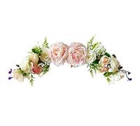 ZHDOKA 19.6in Wedding Arch Flowers, Artificial Hydrangea Peony Swag Silk Rose Flower Swag Reception Entrance Welcome Sign for Wedding Ceremony Reception Backdrop Decoration(Pink)