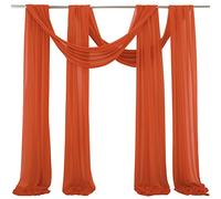 ZHDOKA 2 Panels Wedding Arch Draping Fabric, 19.7FT Sheer Backdrop Curtains Chiffon Fabric Drapes Arbor Drapery Wedding Ceremony Reception Swag Decoration, Party Backdrop Curtain Panels