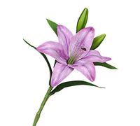 ZHDOKA 6pcs Artificial Lily Flowers, 15in Long Stem Real Touch Fake Flowers Bulk Silk Tiger Lily Bundle, Fake Lily Flowers for Home Table Centerpieces Arrangement Wedding DIY Decoration