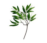 ZHDOKA Artificial Greenery Stem, Faux Green Peach Leaf Bouquet Fake Green Leaves Bush Shrub Silk Plastic Eucalyptus Branch for Vase Bridal Wedding Table Centerpiece Decor(1pcs) (Bamboo Leaves-16.1in)