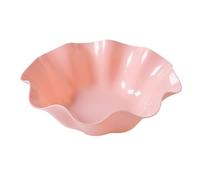 ZHDOKA Simple Fruit Tray, Modern Rounded Corner Stable Base Fruit Bowl Pink Plastic Decorative Countertop Snack Dessert Salad Plate for Party Family Bar Cafe
