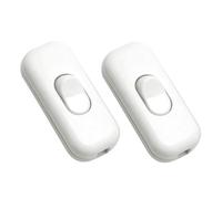 ZHDWC Inline Light Switch, 2-Pack 250V 6Amp Push Button Switch, White