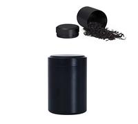 ZHDXW Tea Coffee and Sugar Canisters Coffee Canister Airtight Stainless Steel Container Aluminum Smell Proof Container Lids For Loose Tea Case Box Kitchen Canisters For Tea Coffee Sugar Storage,Black