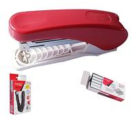 ZHDZ45 Stapler with Staple Remover, RED Body + 1000 Staples, 30 Sheets Stapling, Reload Indicator, 24/6-26/6 Staples, iZOFAX