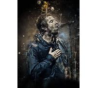 ZHDZK Liam Gallagher Dark Canvas Picture Posters Home Design Living Room Decorative Bedroom Unframed (30 x 50 cm, Frameless)