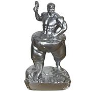 Zhe Jiu Self-Sculpture,Take a Hammer to Carve Yourself, Weight Loss Fitness Statue ,Decorate Your Home, Office, or Shelf,(Silver Self-Sculpture)