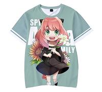 zhedu Anya Forger Kids 3D Kawaii Print T-Shirts Spy X Family Boys Girls Children Cute Cartoon Fashion Y2k Graphic Tees (160 cm,color 01)