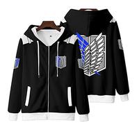 zhedu AOT Fashion Zipper Loose Hoodie Anime Shingeki No Kyojin Lässiges Übergroßes Langarm-Sweatshirt Y2k Hip Hop Jacken (color 05,XXL)