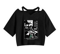 zhedu Bungo Stray Dog Women/girls Dew Waist Tank Top Summer T-Shirts Y2K Sexy Harajuku Streetwear Lim Fit Sports Vest (S,Color 03)