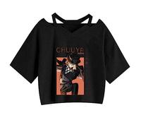 zhedu Bungo Stray Dog Women/girls Dew Waist Tank Top Summer T-Shirts Y2K Sexy Harajuku Streetwear Lim Fit Sports Vest (S,Color 01)