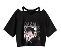zhedu Bungo Stray Dog Women/girls Dew Waist Tank Top Summer T-Shirts Y2K Sexy Harajuku Streetwear Lim Fit Sports Vest (L,Color 05)