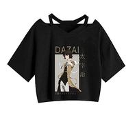 zhedu Bungo Stray Dog Women/girls Dew Waist Tank Top Summer T-Shirts Y2K Sexy Harajuku Streetwear Lim Fit Sports Vest (S,Color 02)