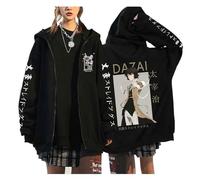 zhedu Bungou Stray Dogs Plus Size Zip Up Pullover Japan Anime Manga Hoodies Unisex Teenage Harajuku Drop Shoulder Casual Hip Hop Streetwear (4XL,color 04)