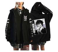 zhedu Bungou Stray Dogs Plus Size Zip Up Pullover Japan Anime Manga Hoodies Unisex Teenage Harajuku Drop Shoulder Casual Hip Hop Streetwear (M,color 05)