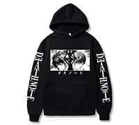 zhedu Death Note Anime Printed Hoodie Casual Long Sleeve Sweatshirt Harajuku Streetwear Hooded Pullover Tops (L,Color 01)