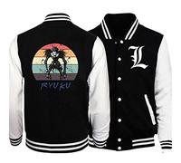 zhedu Death Note Baseball Jacket Men Women Fashion Baseball Shirt Anime Sport Jacket Baseball Jersey Overshirt Hoodie (M,Color 02)