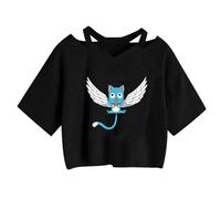 zhedu Fairy Tail T Shirts Japanese Sweet Camisoles Women Girls Kawaii All-match Streetwear Y2k Harajuku Cute Cami (S,Color 01)