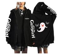 zhedu Genshin Impact Anime Zip Up Hoodie Fashion Sweatshirt Cartoon Graphic Manga Harajuku Zip-up Jackets Korean Style Streetwear (3XL,color 01)