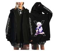 zhedu Hunter X Hunter Zip Up Cardigan HxH Manga Hoody Killua Zoldyck Printed Clothing Long Sleeve Y2k Anime Unisex Streetwear (XL,color 01)